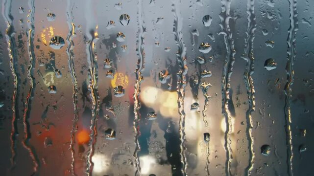 Rainy window ambience for sleep and relaxation with calming rain sounds and rain on glass effect