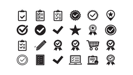 Web design icon set with vector numbers and business symbols