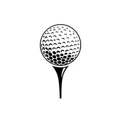 Vector illustration of golf ball on tee