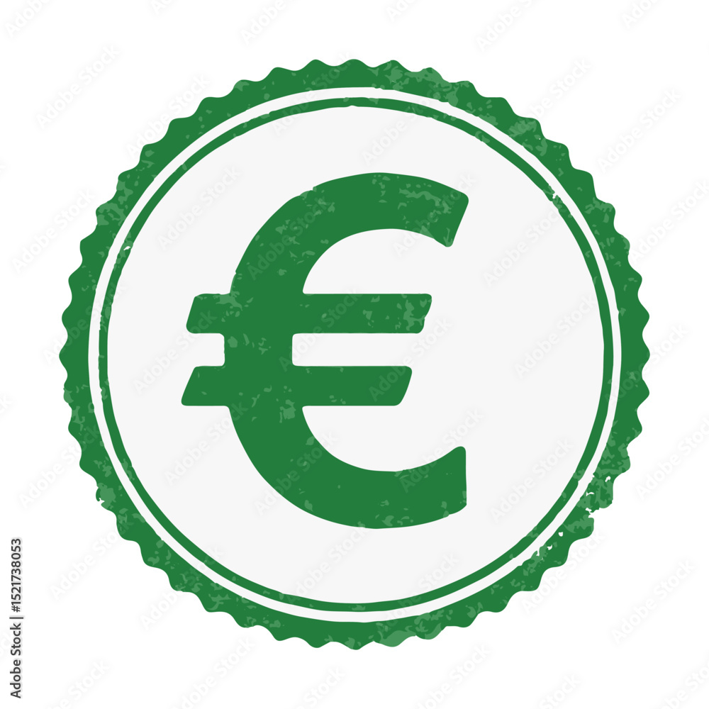Poster seal euro sign icon stamp frame vector on white background vector seal on white background