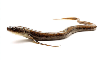 Fresh European Eel Isolated on White Background Ready to Cook (1)