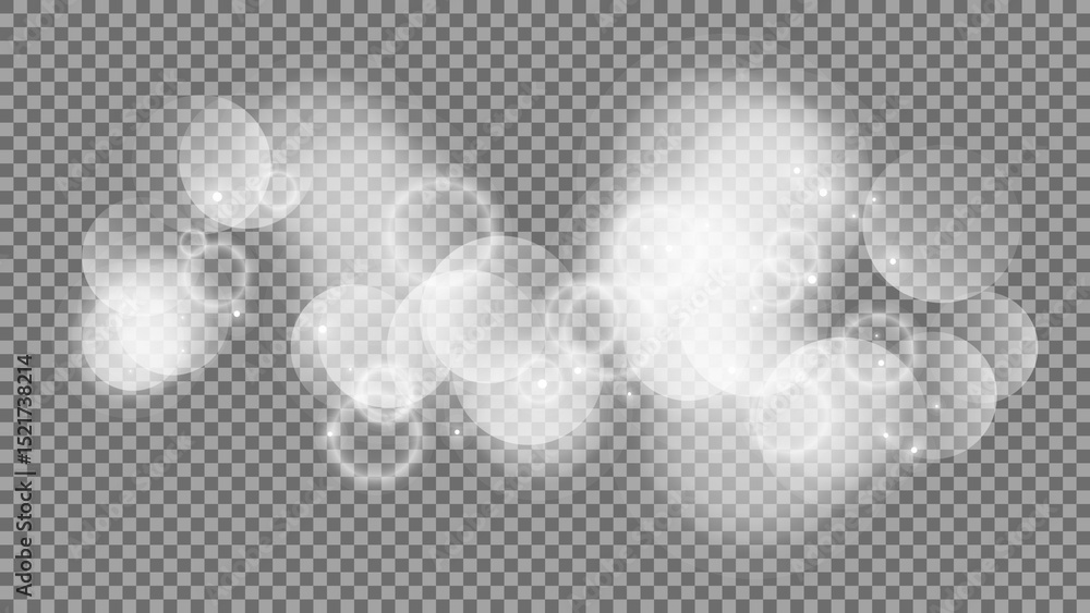 Poster bokeh circles on transparent background