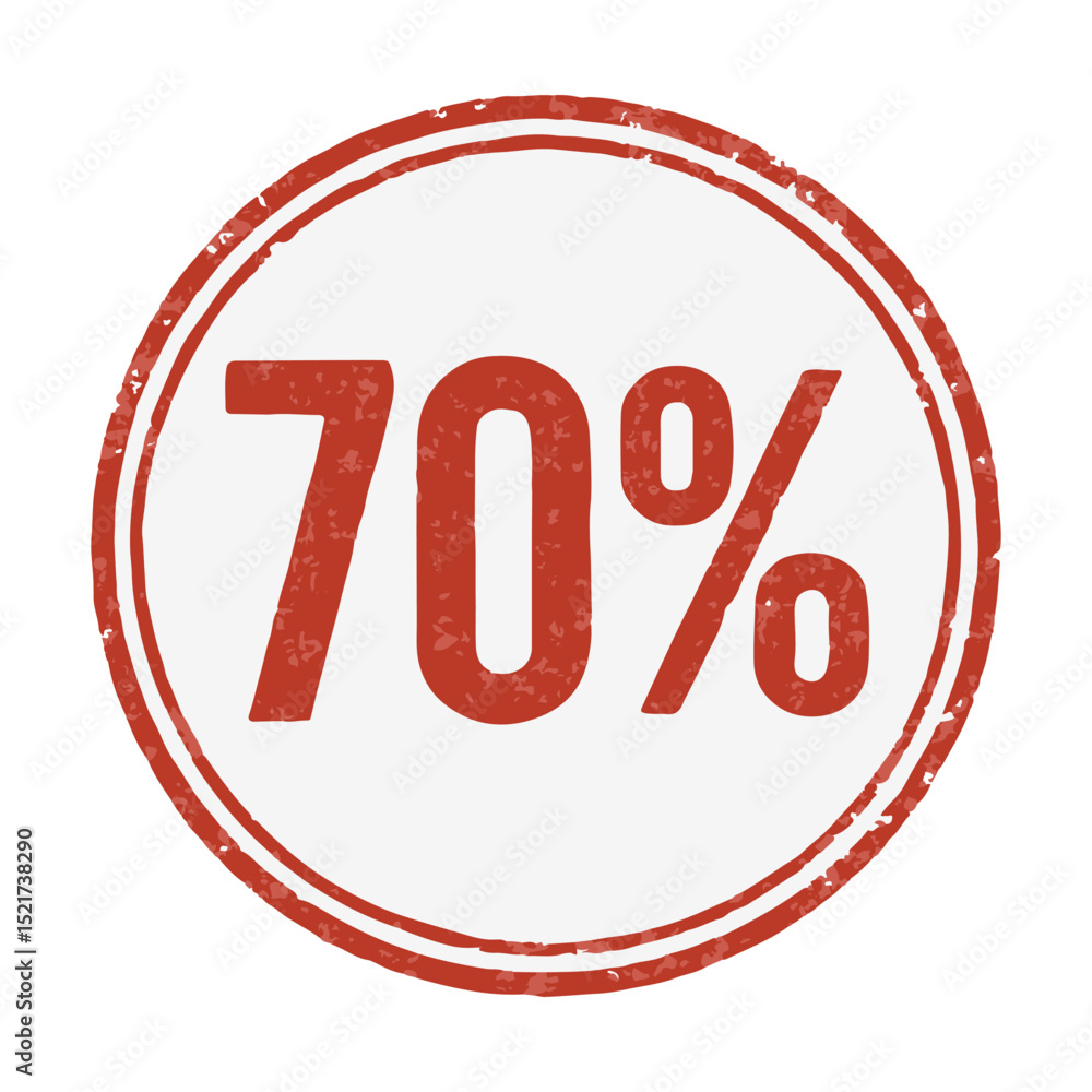 Poster seal 70% icon stamp frame vector on white background vector seal on white background