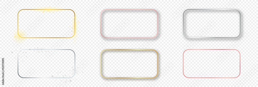 Poster set of six rounded rectangular frames