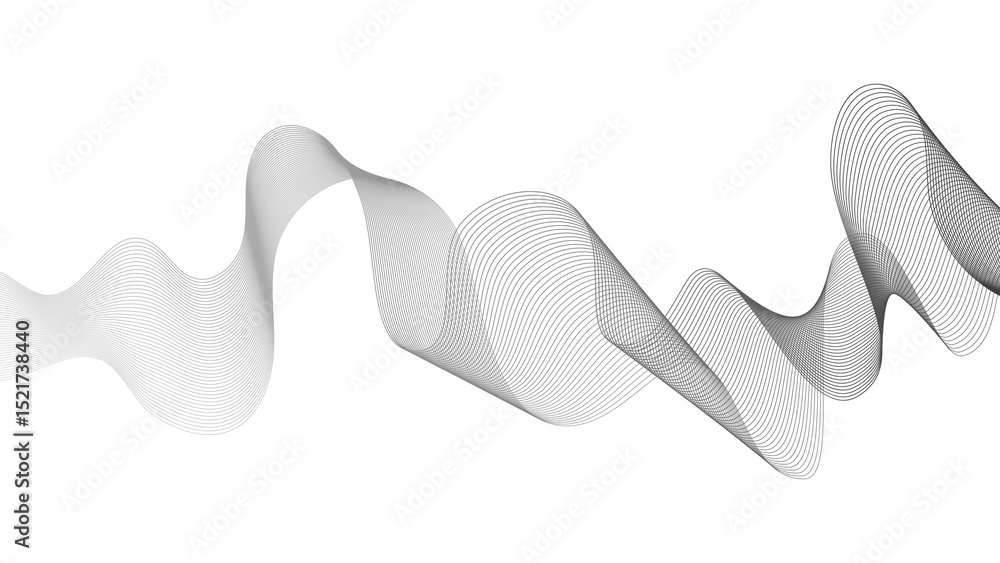 Poster abstract backdrop with grey wave gradient lines