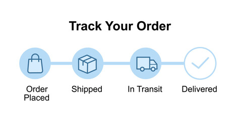 Order Tracking Progress Animation, Delivery Status Illustration