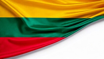 Fototapeta premium Lithuania flag on white background. copy space 