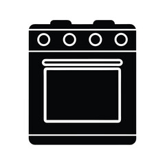 Stove Icon Vector in Flat Clean Style