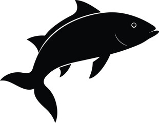 Obraz premium mahi mahi fish black silhouette on white background