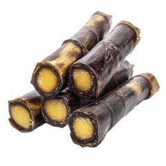 Delicious sugarcane molasses and jaggery isolated against a Transparent background for culinary use, Sugarcane Hard Molasses or Jaggery Isolated on PNG background