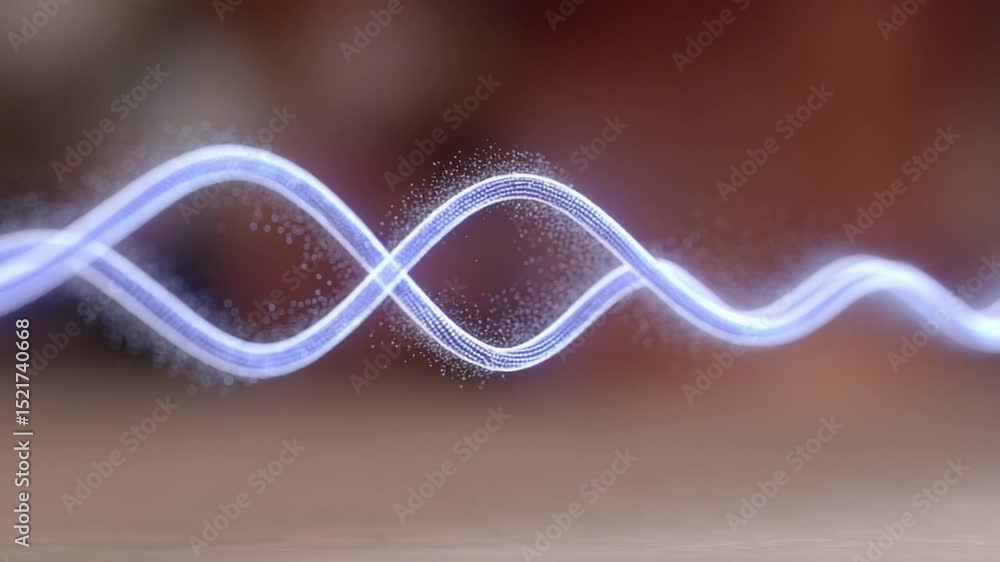 Poster DNA Strand in a Futuristic Light: An abstract representation of a luminous DNA strand. It emanates a sense of scientific wonder and discovery. A mesmerizing display of molecular structure.