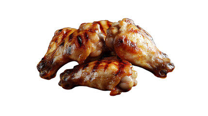 Mouthwatering pile of savory grilled chicken on transparent background
