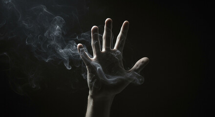 A hand with steam coming out of it