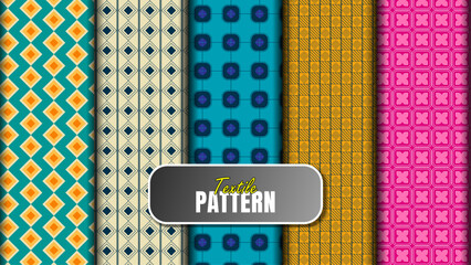 Geometric Grid Textile Patterns, Seamless Fabric & Wallpaper Designs, Modern Abstract Square,  Vibrant Digital Paper Collection, Vector Backgrounds