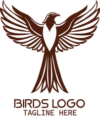 Elegant Bird Logo with Spread Wings