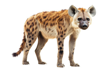 Fototapeta premium Hyena stands on a white background