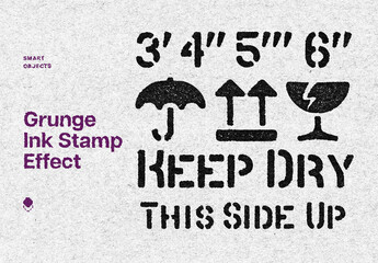 Grunge Ink Stamp Text & Logo Effect Mockup