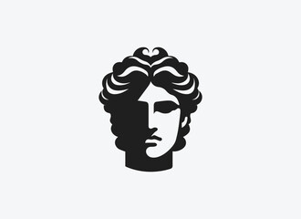 Greek God Minimalistic Logo, Greek Face Logo, Greek Vector, Greek Illustration, Zeus, Archimedes , Spartan, Athens, Greek Mythology 