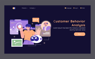 AI In Marketing. Flat Vector Illustration