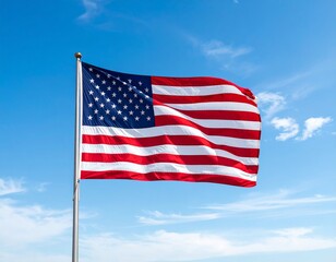 american flag waving in the wind