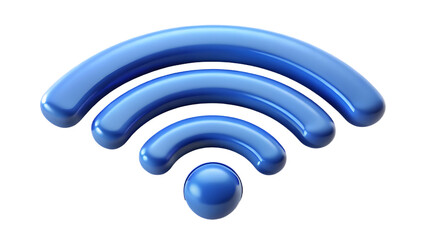 wi fi symbol 3d render icon in cartoon plastic on white background PNG
