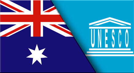 Flags of Australia and Ukraine. Australian and Ukrainian National flags