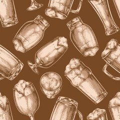 Beer styles showcased in diverse glasses