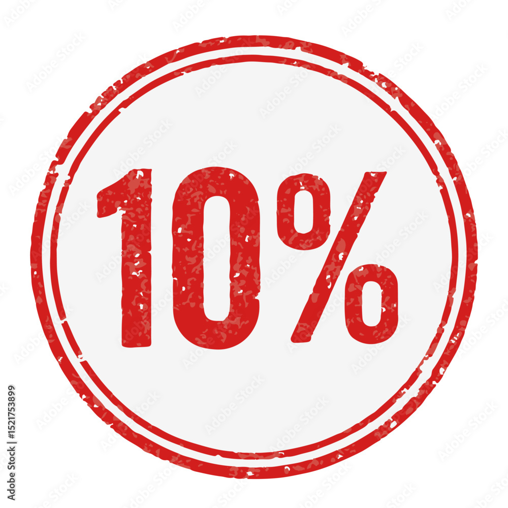 Poster seal 10% icon stamp frame vector on white background vector seal on white background
