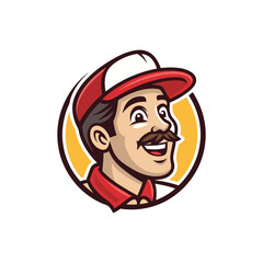 Man in Cap Icon Badge Emblem: An emblem featuring a man wearing a cap, perfect for sports teams and Esports organizations.