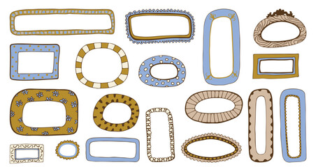 frames set of cartoon picture isolated on white background. Vector illustration