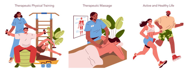 Fototapeta premium Therapeutic Exercises and Lifestyle Activities for Wellness