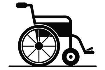 Wheelchair Black Silhouette Illustration Healthcare, Accessibility, Mobility Aid, and Medical Equipment Symbol