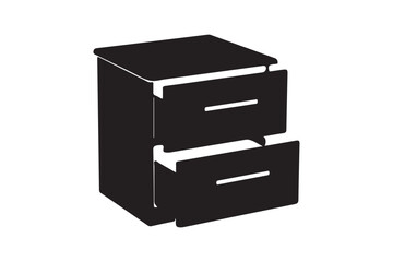 Minimalist furniture design silhouette on white background.