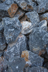 Natural stone pile found at a construction site