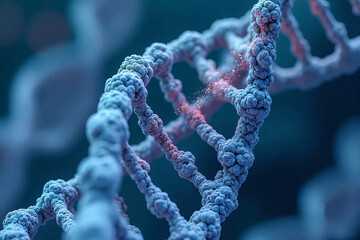 DNA chain close-up. Detail of genome molecule.