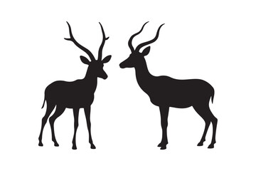 Deer and Antelope Silhouette Set
