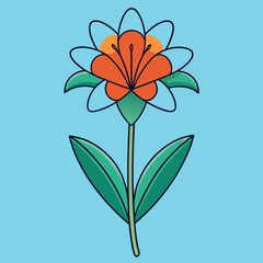 orange flower on a blue background