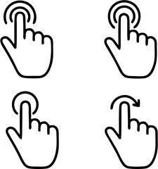 Obraz premium Touch Screen Gestures Icons: Tap, Click, Swipe & Interaction