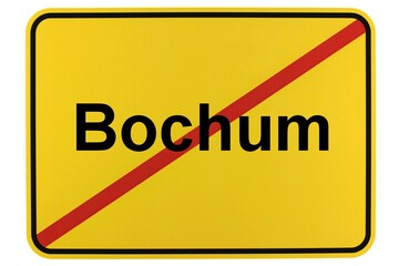 Illustration eines Ortsschildes der Stadt Bochum in Nordrhein-Westfalen