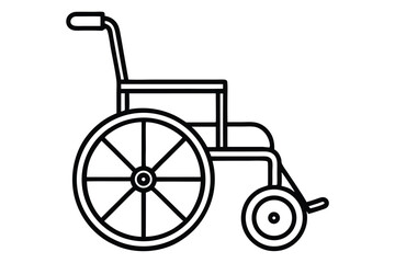 Simple Line Art Illustration of a Wheelchair for Accessibility and Medical Needs