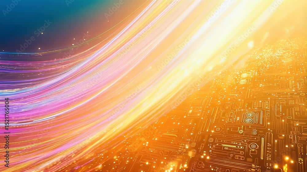 Poster abstract light trails and bokeh background