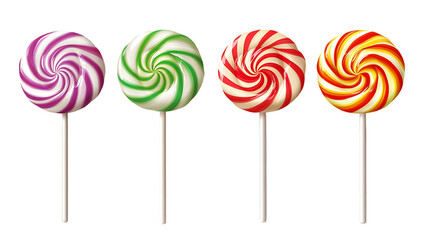 colorful lollipop isolated on white