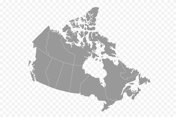 Canada map isolated on transparent background