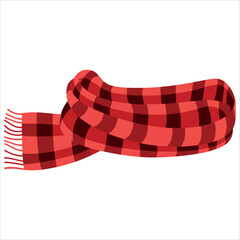 Knitted scarf vector, winter fashion icon. Great for holiday apparel, gift shops, and branding.