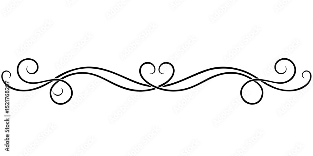 Poster elegant calligraphy-inspired vector page separators on a transparent background