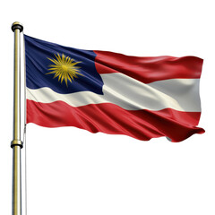 Malaysia flag waving proudly on a flagpole during a clear day