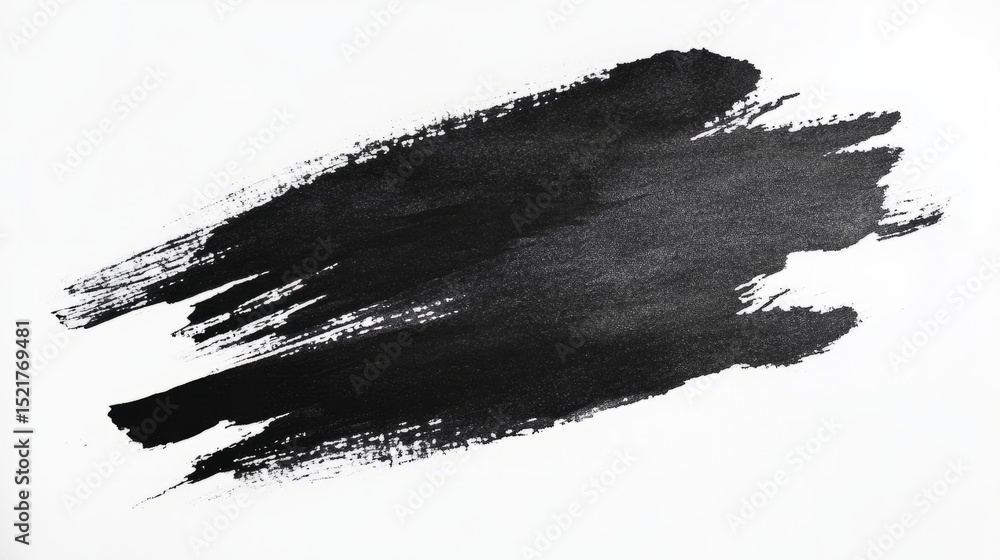 Fototapete ink stroke: an abstract, dynamic black ink stroke across a pristine surface. the brushstroke creates
