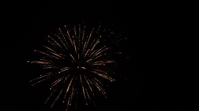 firework sky 2024. christmas. shining colorful golden firework sky. background glowing display new year. multicolor blur night. eve christmas. celebration fireworks. show real happy fortunate lights