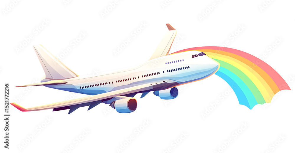Poster airplane in flight captured from side view on transparent background suitable for travel websites or