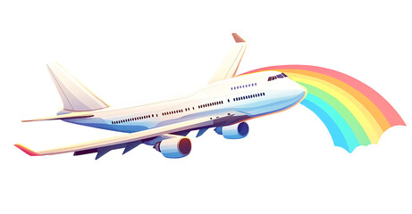 Airplane in flight captured from side view on transparent background suitable for travel websites or marketing projects